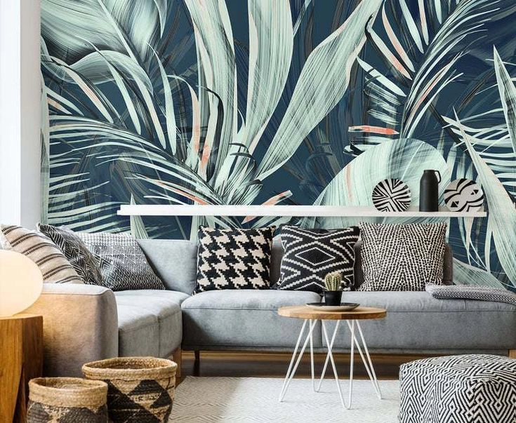 Professional installer applying wallpaper
